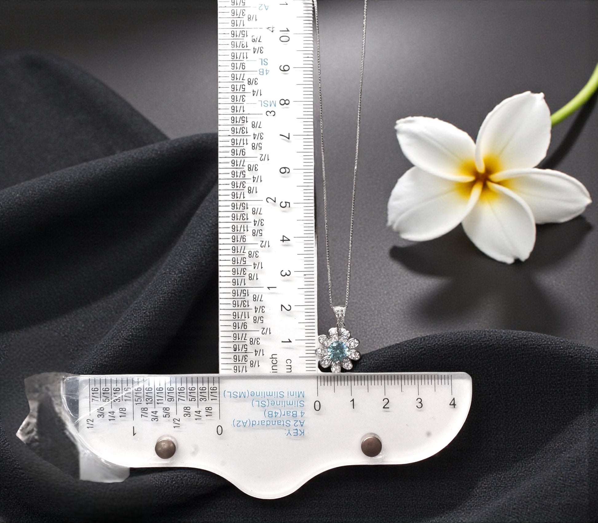 Aquamarine Necklace Sterling Silver Sunflower Pendant Sim Gemstone 1 Ct Blue Gemstone Pendant White Gold March Birthstone Tiny Floral 054