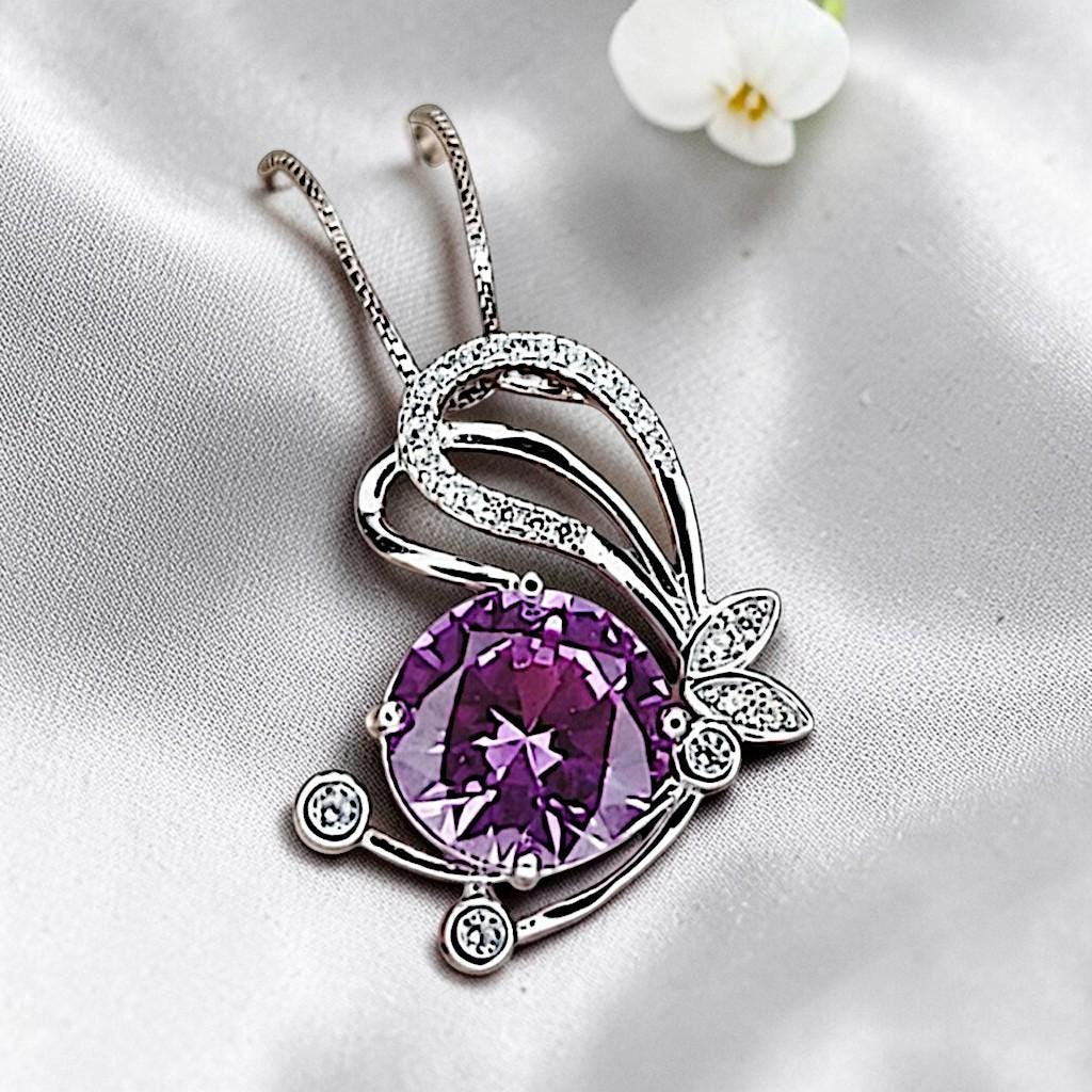 Pink Tourmaline Necklace - 18KGP @ Sterling Silver Butterfly Necklace #554