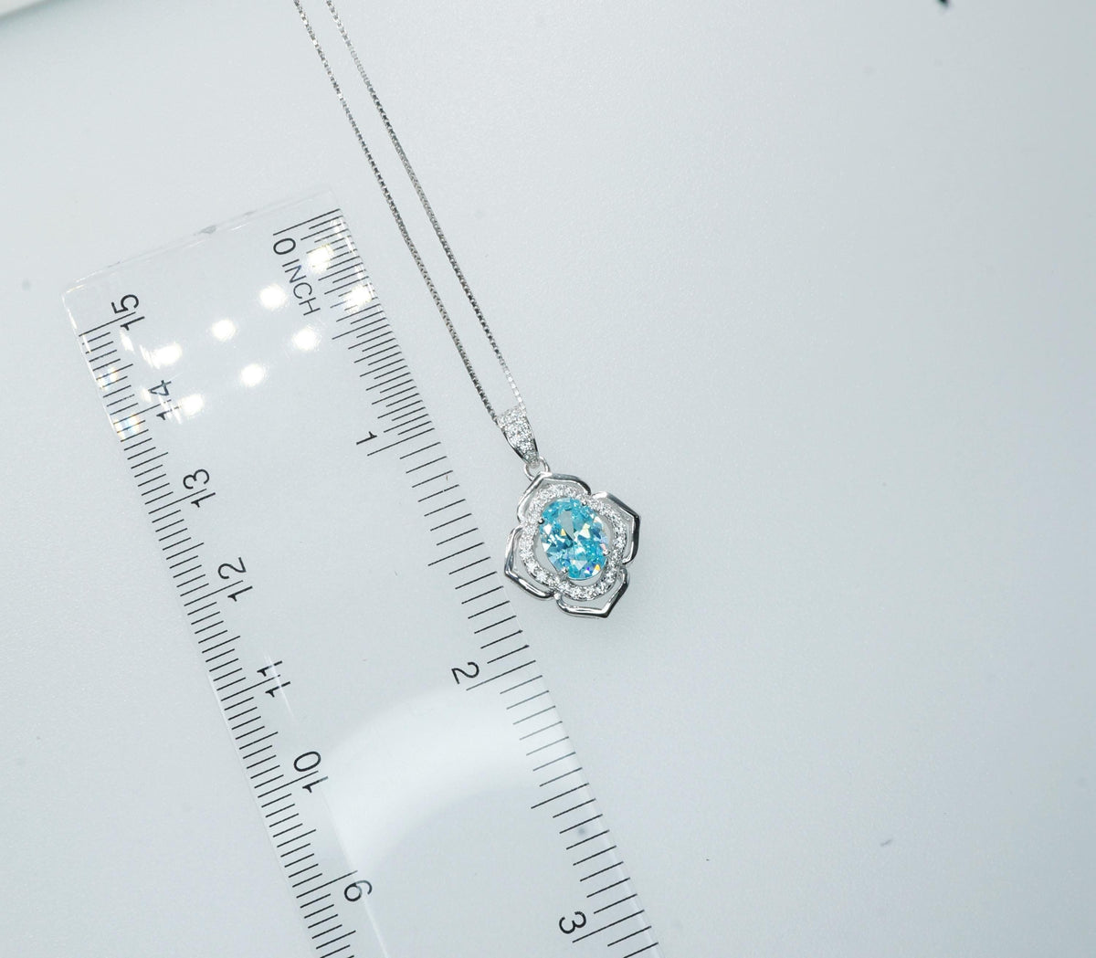 Aquamarine Necklace flower of life jewelry - 18KGP @ Sterling Silver Blue Aquamarine Pendant - Blue Gemstone March Birthstone