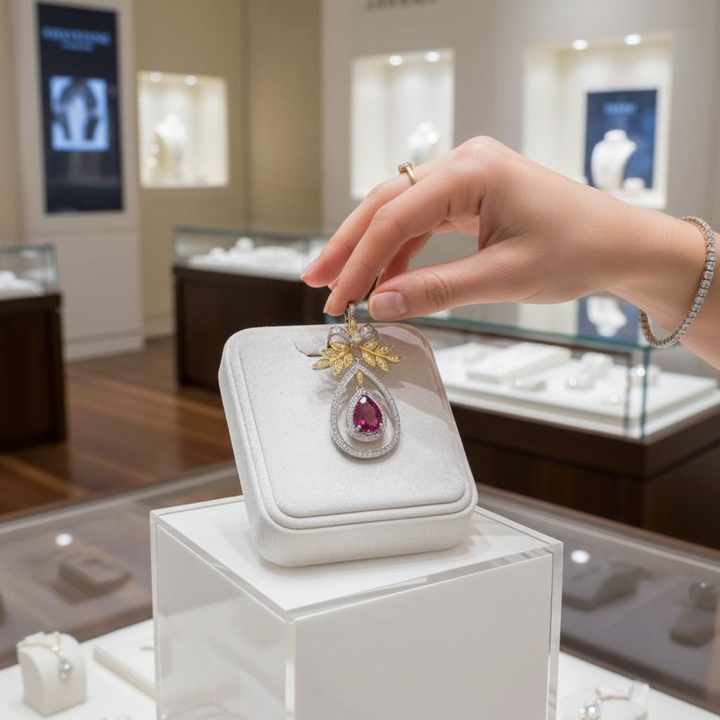 Teardrop Ruby Necklace - the Tree Of Life Pendant - 18KGP @ Sterling Silver - olive branch - 2.5 Ct Pear Cut Ruby Pendant #855