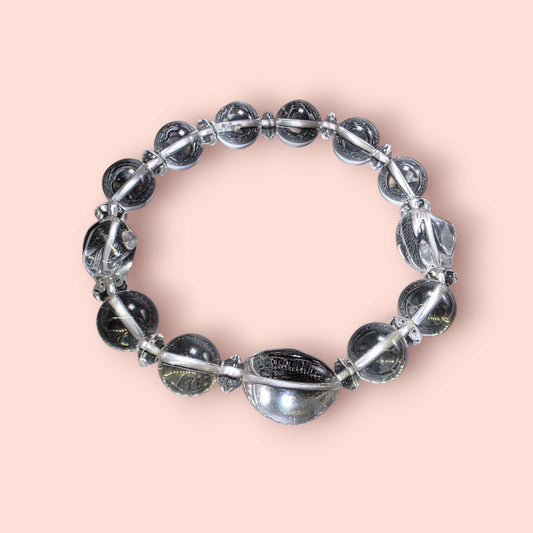 Natural crystal bracelet genuine beads bangle chunky stone jewelry #2347