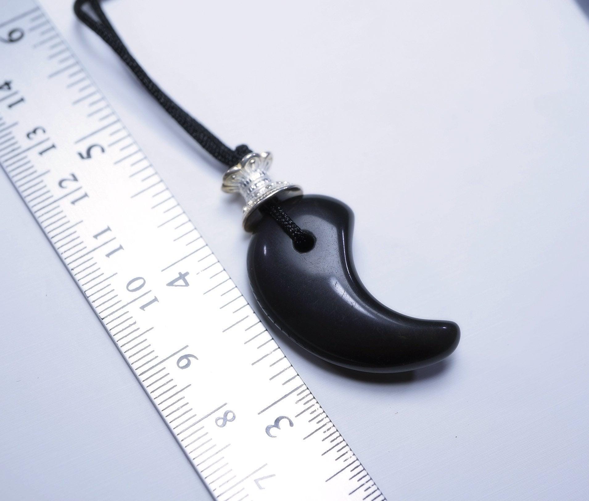 Rainbow Eye Obsidian Necklace Pendant: Sterling Silver Charm, Adjustable Rope, Chunk Black Stone Jewelry Spiritual Gift for Men
