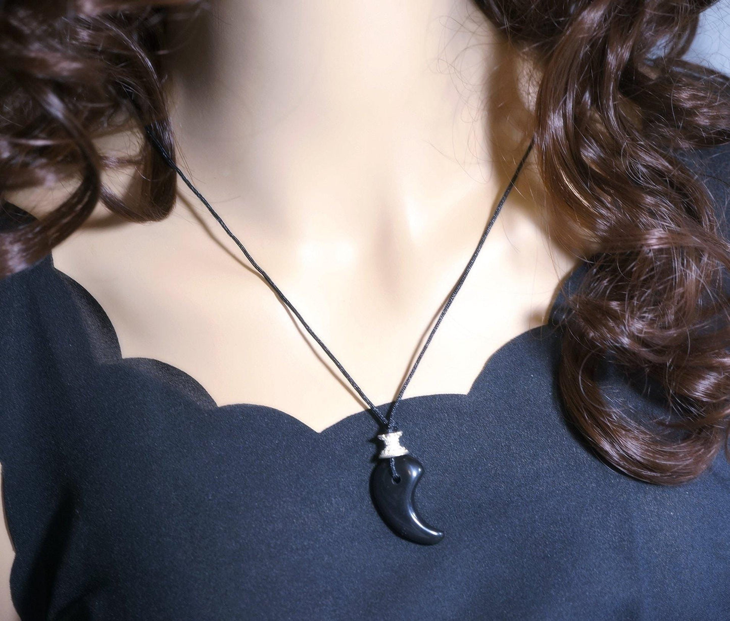 Rainbow Eye Obsidian Necklace Pendant: Sterling Silver Charm, Adjustable Rope, Chunk Black Stone Jewelry Spiritual Gift for Men