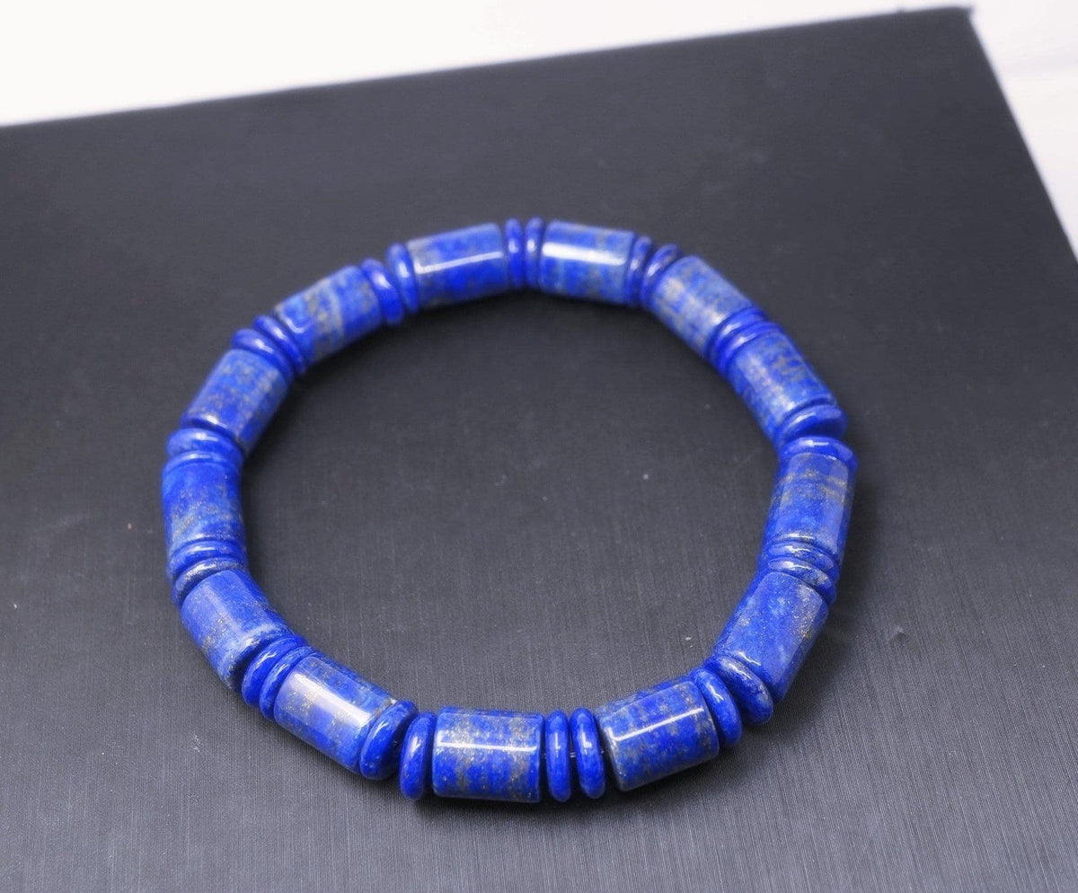 Natural Lapis Lazuli Bracelet: Gemstone Bangle Jewelry, Chunky Stone Spiritual Gift