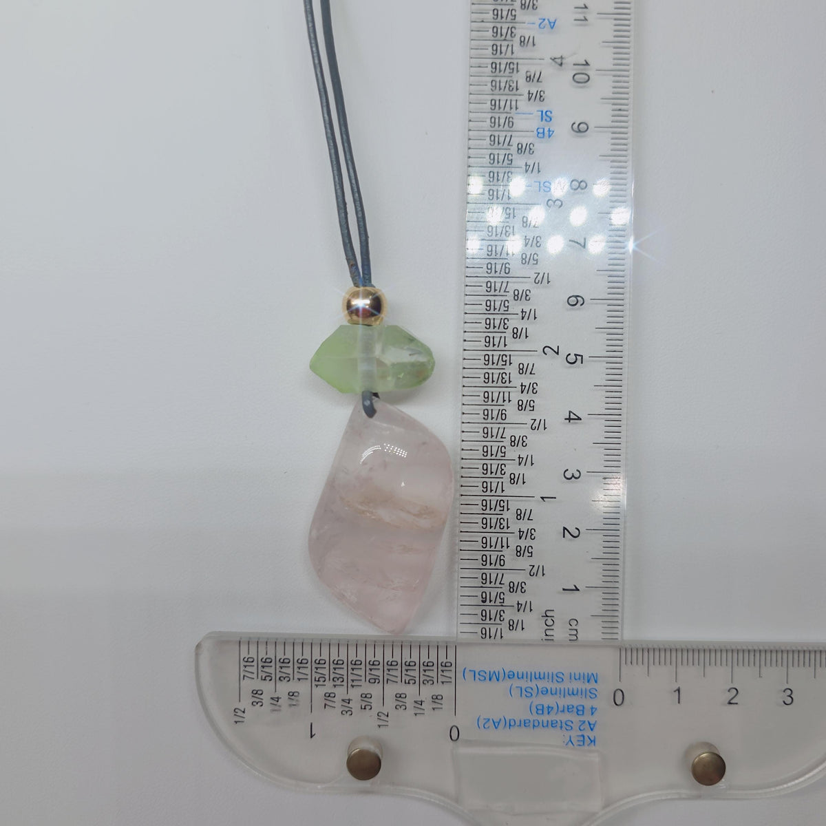 Rose quartz leaf necklace, aura green clear quartz pendant, crystal healing energy jewelry Chunky Geometric quartz adjustable leather 30 in