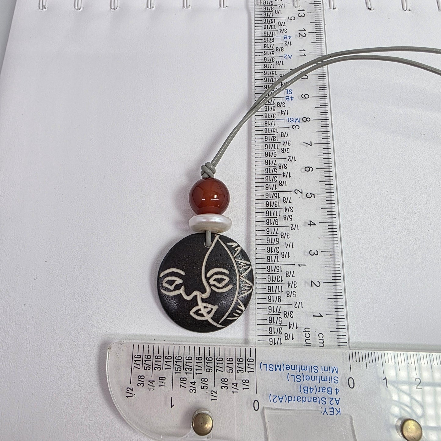 Sun Face Bovine Bone Pendant Necklace, Red Agate & Baroque Pearl, Sun Deity Totem Jewelry, Organic Necklace, Celestial Chunky Stone Gift