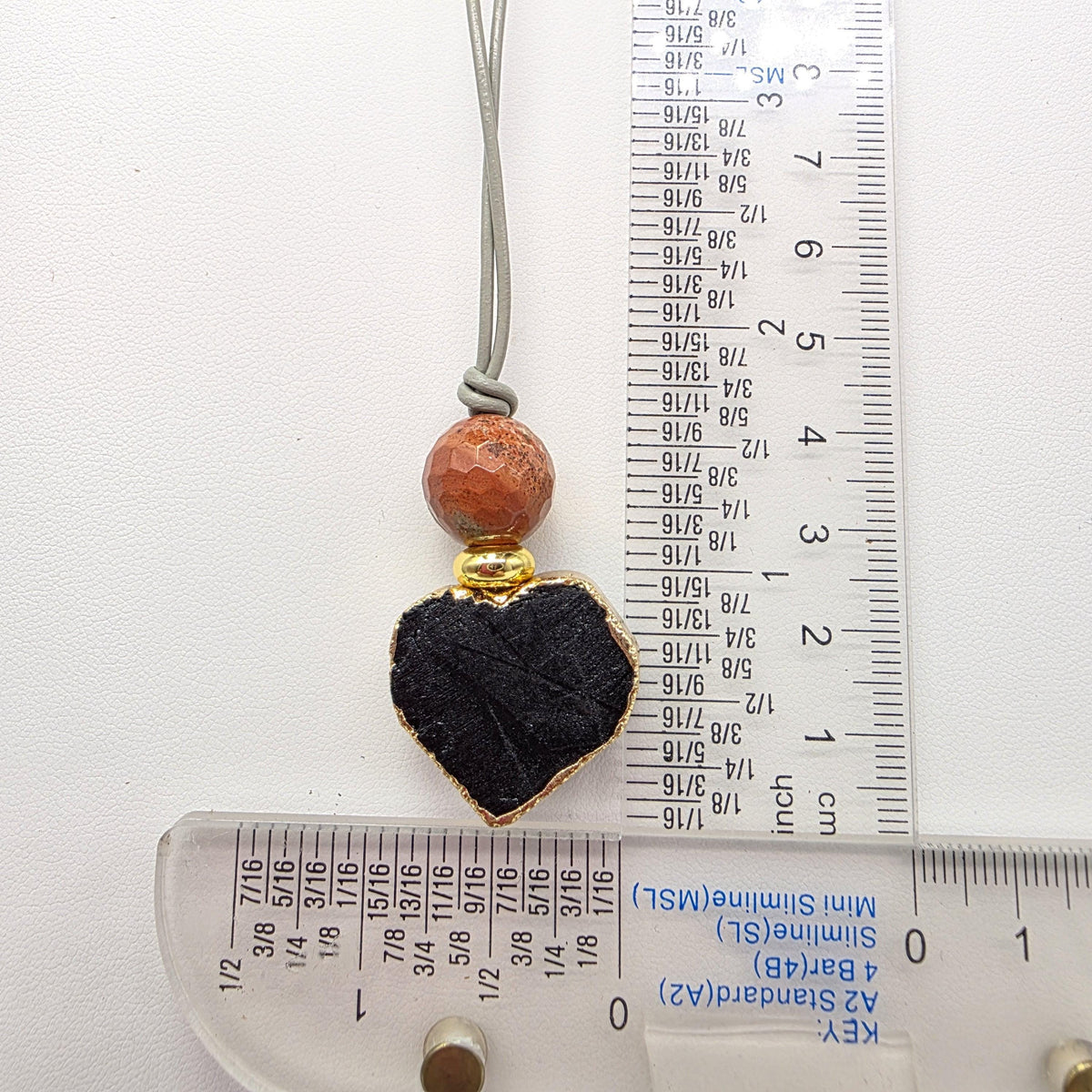 Black tourmaline Necklace, Chunky Stone Heart Pendant, Red Jasper Protective Gemstones Crystal riki healing, Raw Stone Spiritual Gift