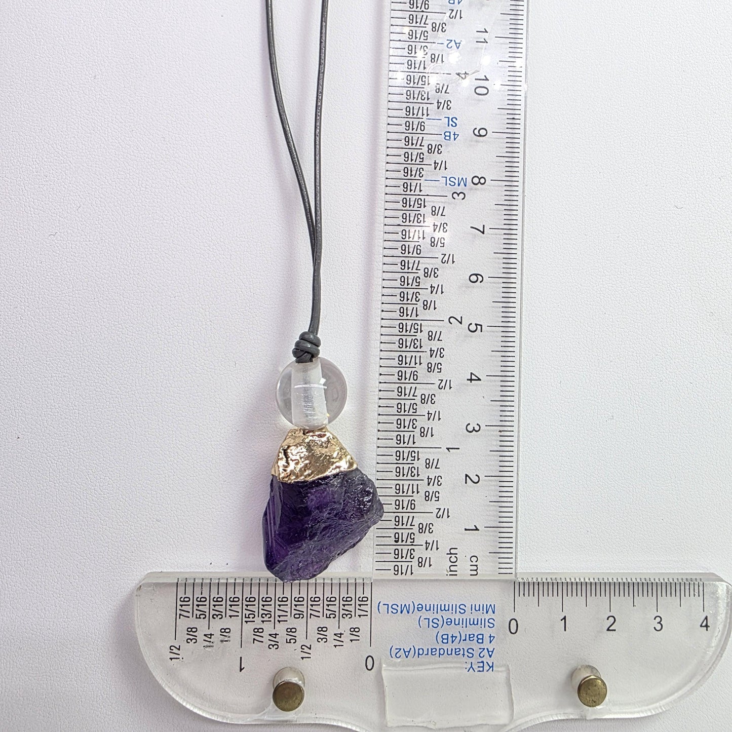 Chunky Raw Amethyst Point Necklace Clear Quartz Crystal Healing Yoga Jewelry Adjustable Leather Cord