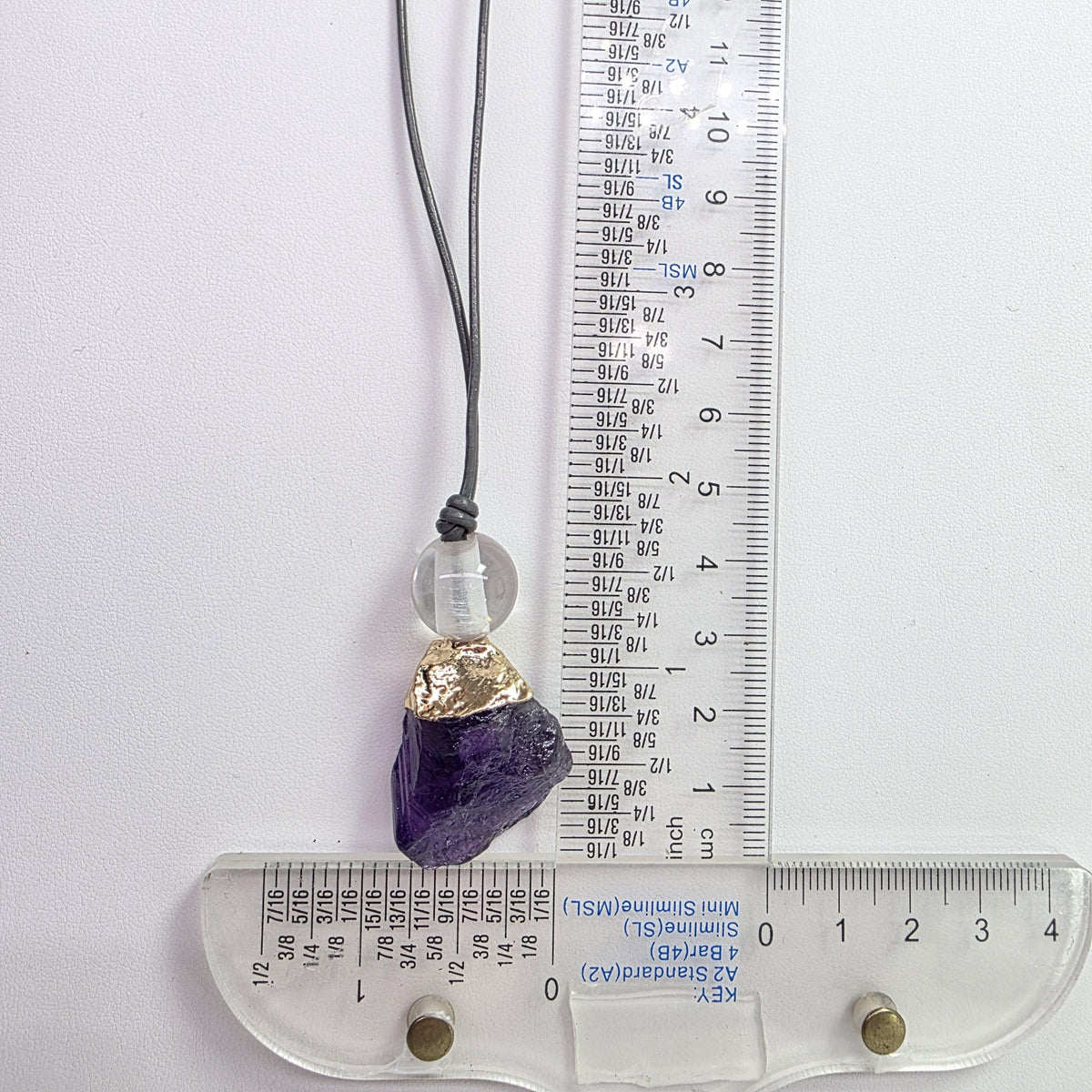 Chunky Raw Amethyst Point Necklace Clear Quartz Crystal Healing Yoga Jewelry Adjustable Leather Cord