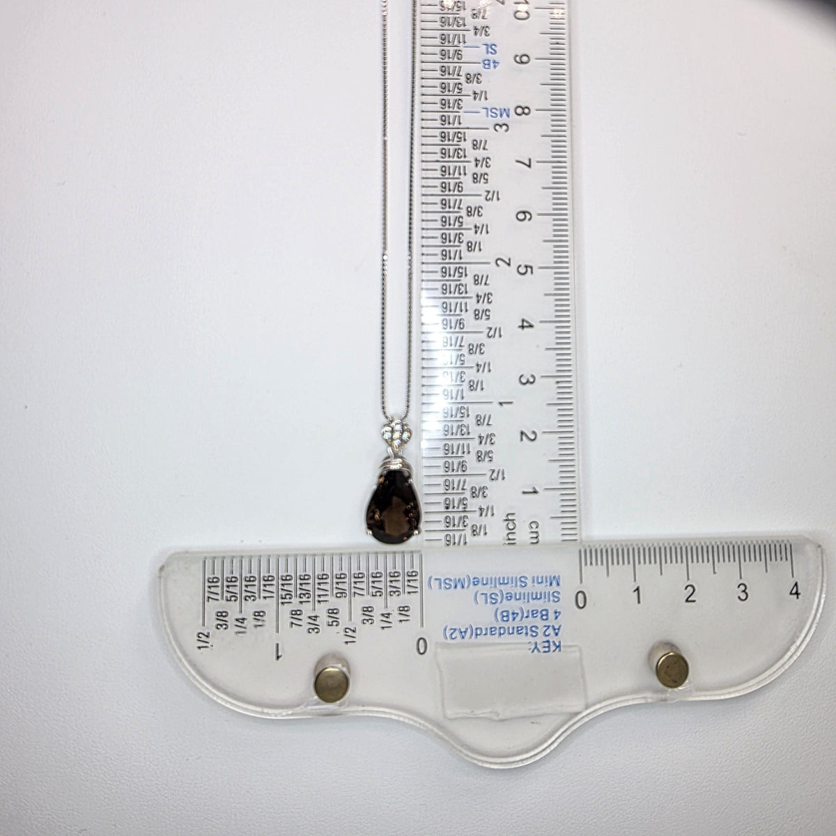 Genuine Smoky Quartz Necklace - 18kgp @ Sterling Silver - Protective Gemstone - Root Chakra Healing - teardrop Smoky Quartz Pendant