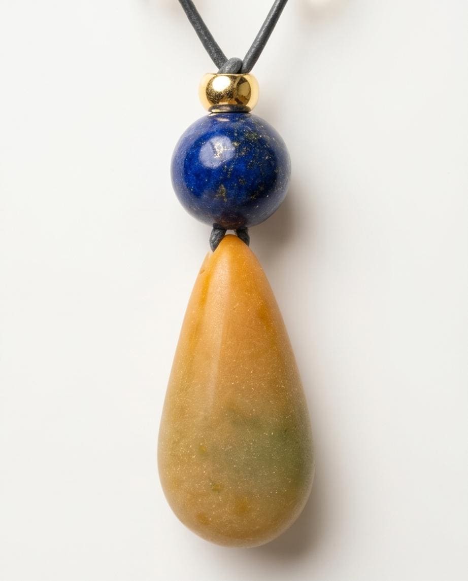 Glow in the Dark Necklace, Lapis Lazuli Pendant, Natural Luminous Stone Jewelry, Unique Night Glow Charm, Celestial Boho Chunky Gemstone