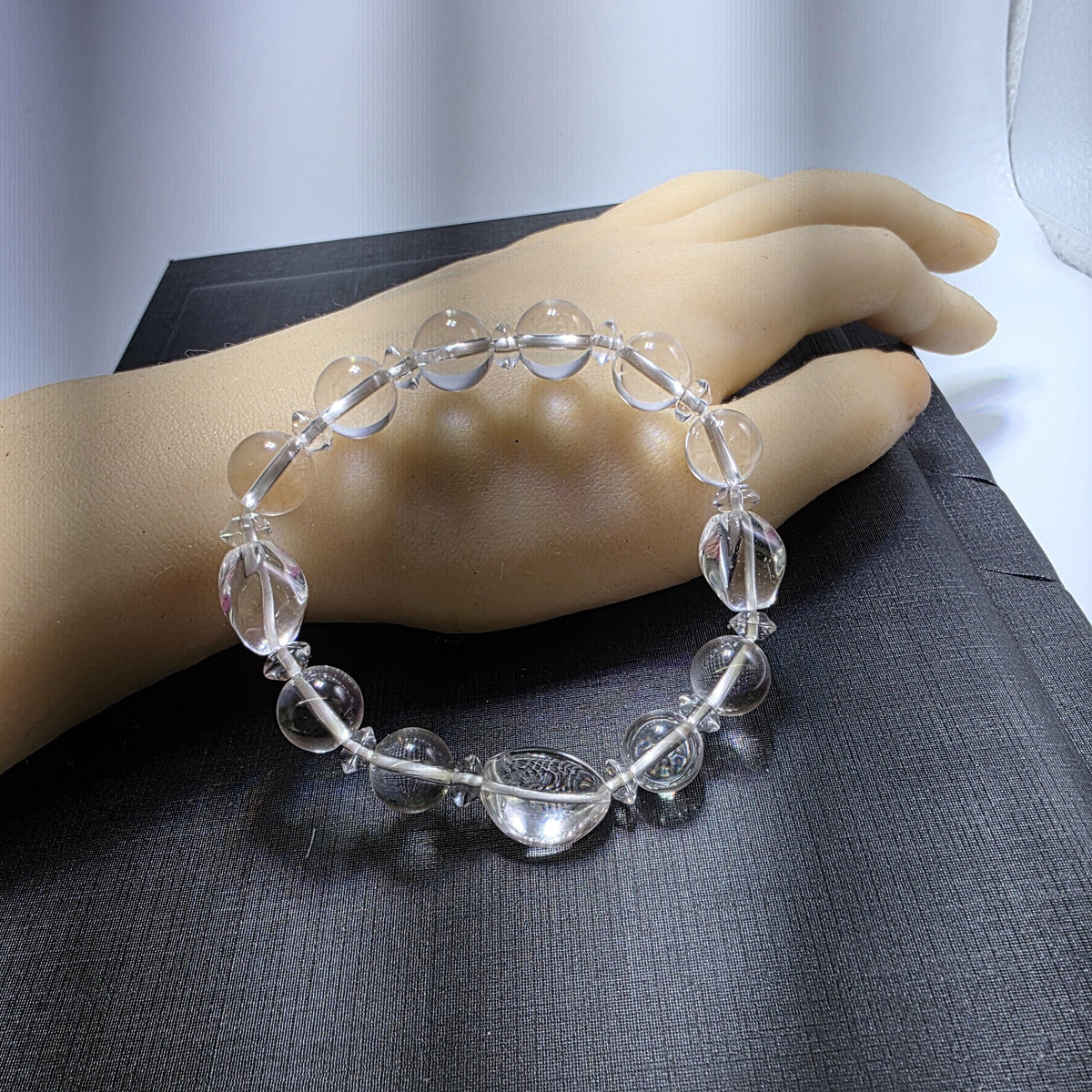 Natural crystal bracelet genuine beads bangle chunky stone jewelry #2347