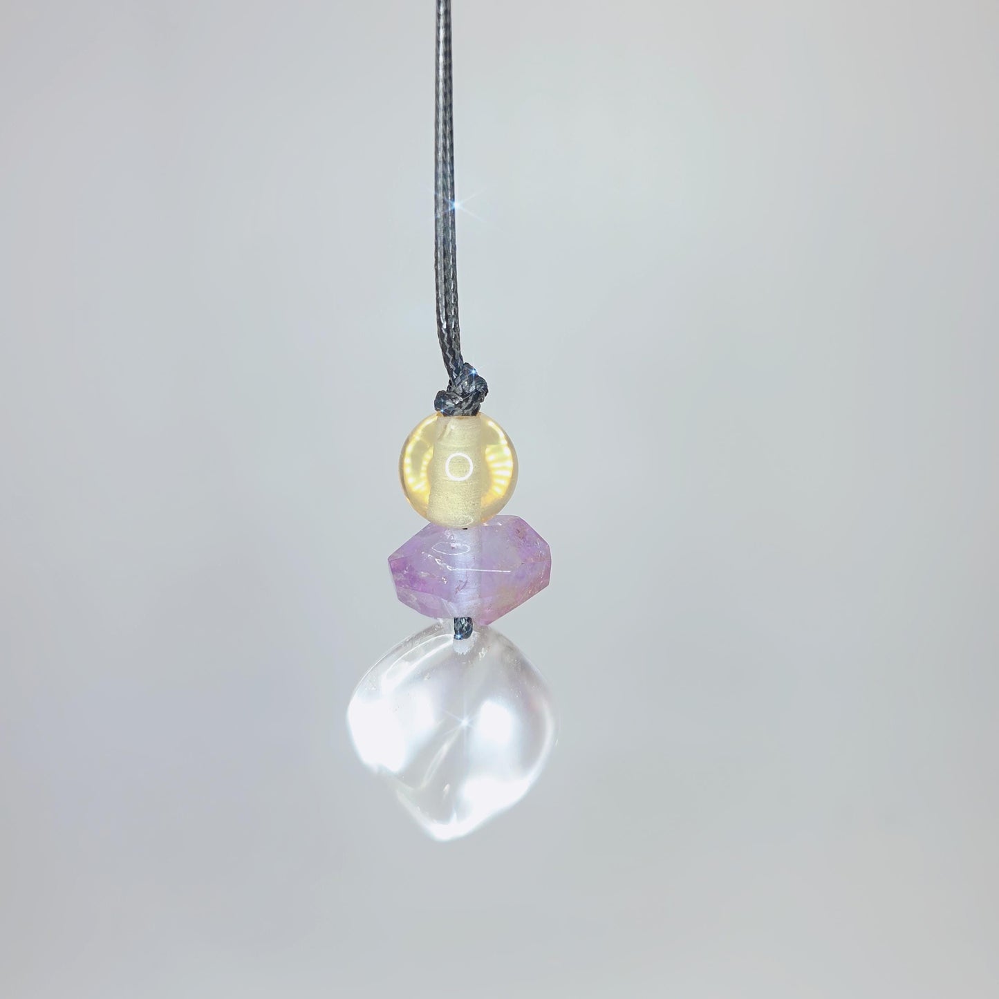 Large Chunky Clear Quartz Necklace Amethyst citrine Pendant Leather cord , Large Size Raw CRYSTAL Jewelry Long Chain UP to 30" #2338