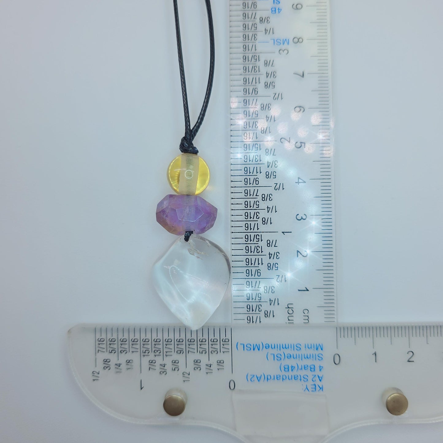 Large Chunky Clear Quartz Necklace Amethyst citrine Pendant Leather cord , Large Size Raw CRYSTAL Jewelry Long Chain UP to 30" #2338