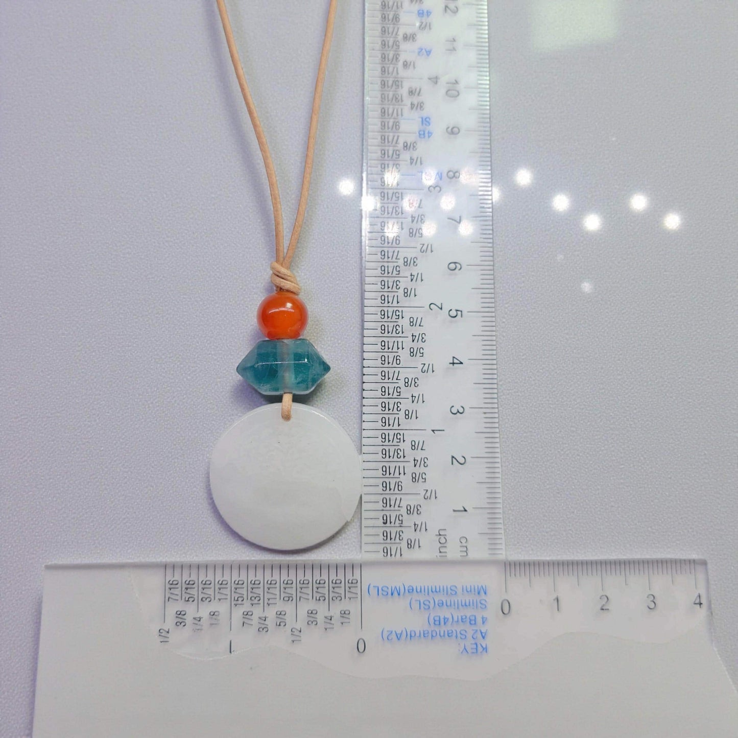 White Agate Necklace, Tree of Life Chunky Crystal Pendant, Fluorite Carnelian Spiritual Jewelry, Zen Gift, adjustable leather cord