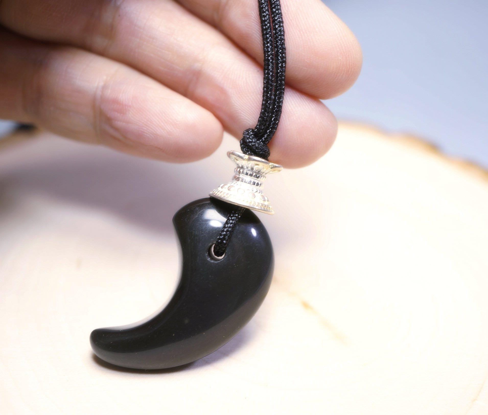 Rainbow Eye Obsidian Necklace Pendant: Sterling Silver Charm, Adjustable Rope, Chunk Black Stone Jewelry Spiritual Gift for Men