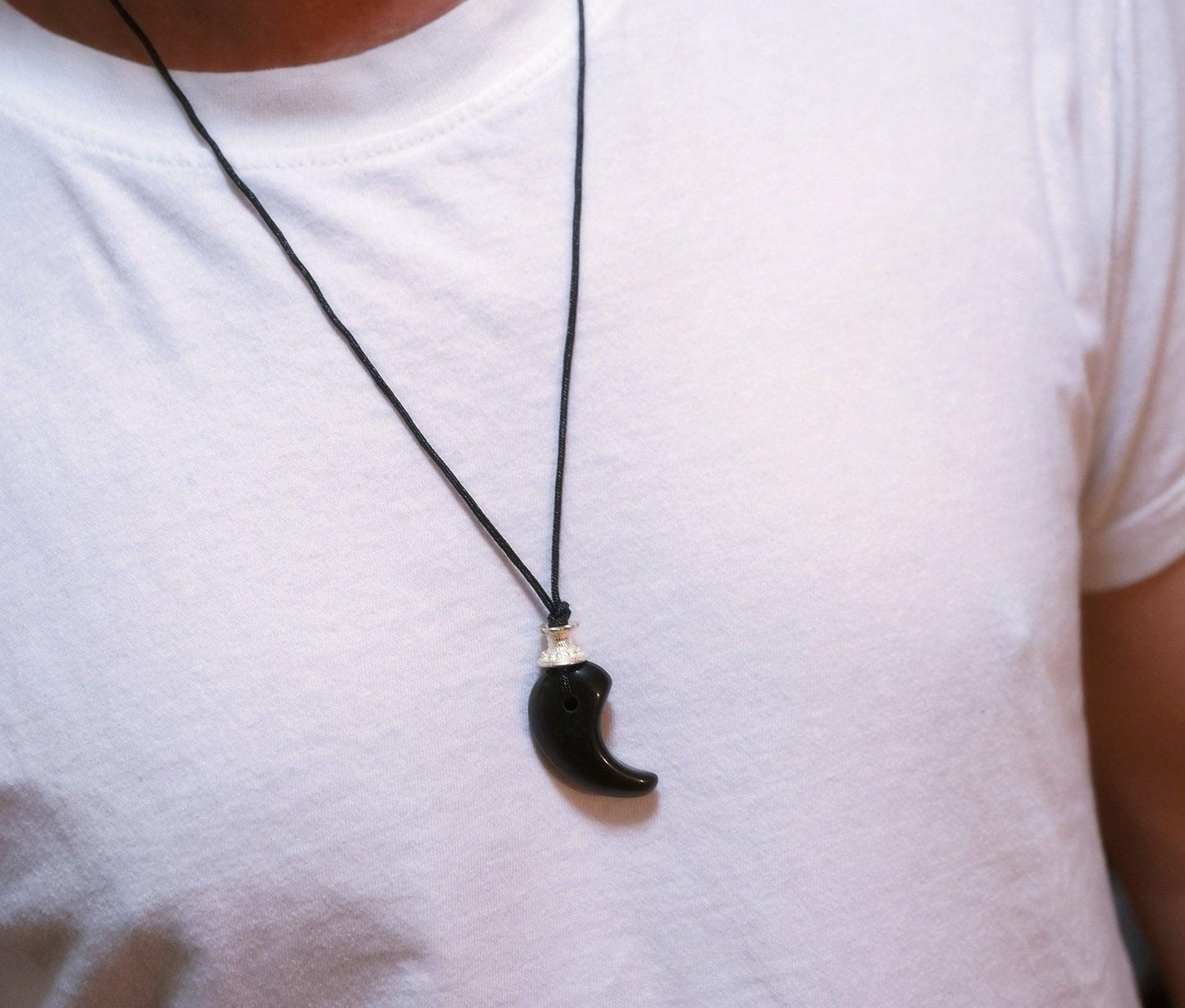 Rainbow Eye Obsidian Pendant: Sterling Silver Charm, Adjustable Rope