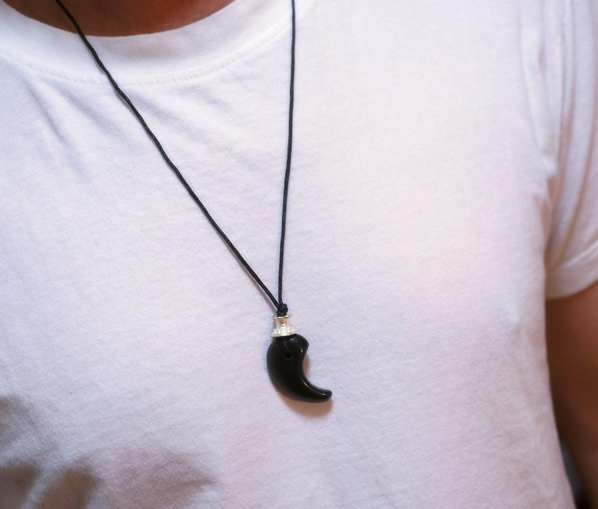 Rainbow Eye Obsidian Pendant: Sterling Silver Charm, Adjustable Rope