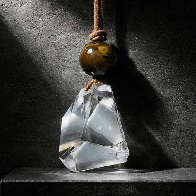 Large Chunky Raw Clear Quartz Necklace Faceted Himalaya Crystal Point Pendant Tiges Eye Jewelry Men Necklace Crysta Yoge Reiki Healing Gift