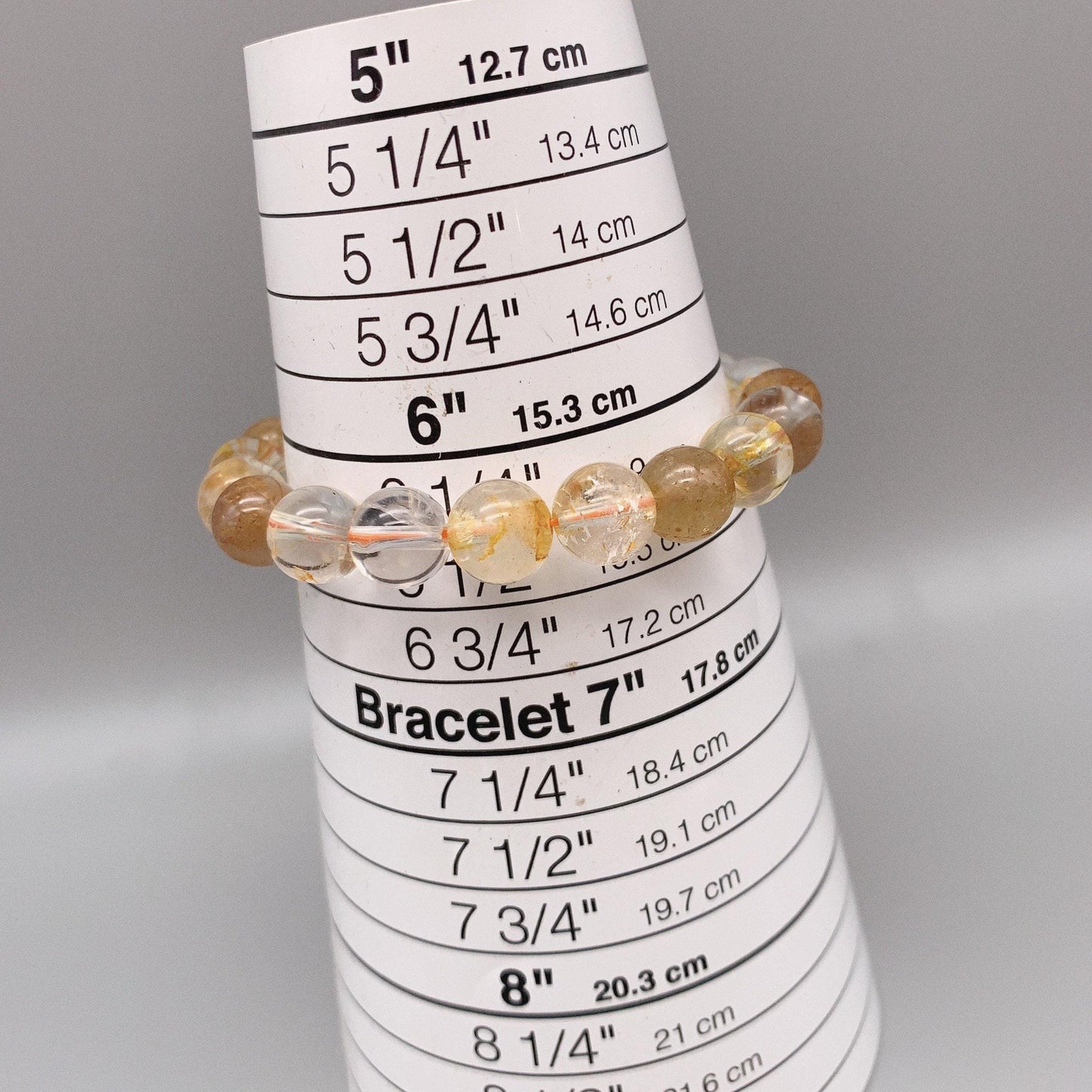 Golden hair Clear Quartz Bracelet Rutilated Clear Citrine bangle crystal healing Jewelry chunky stone jewelry #2102