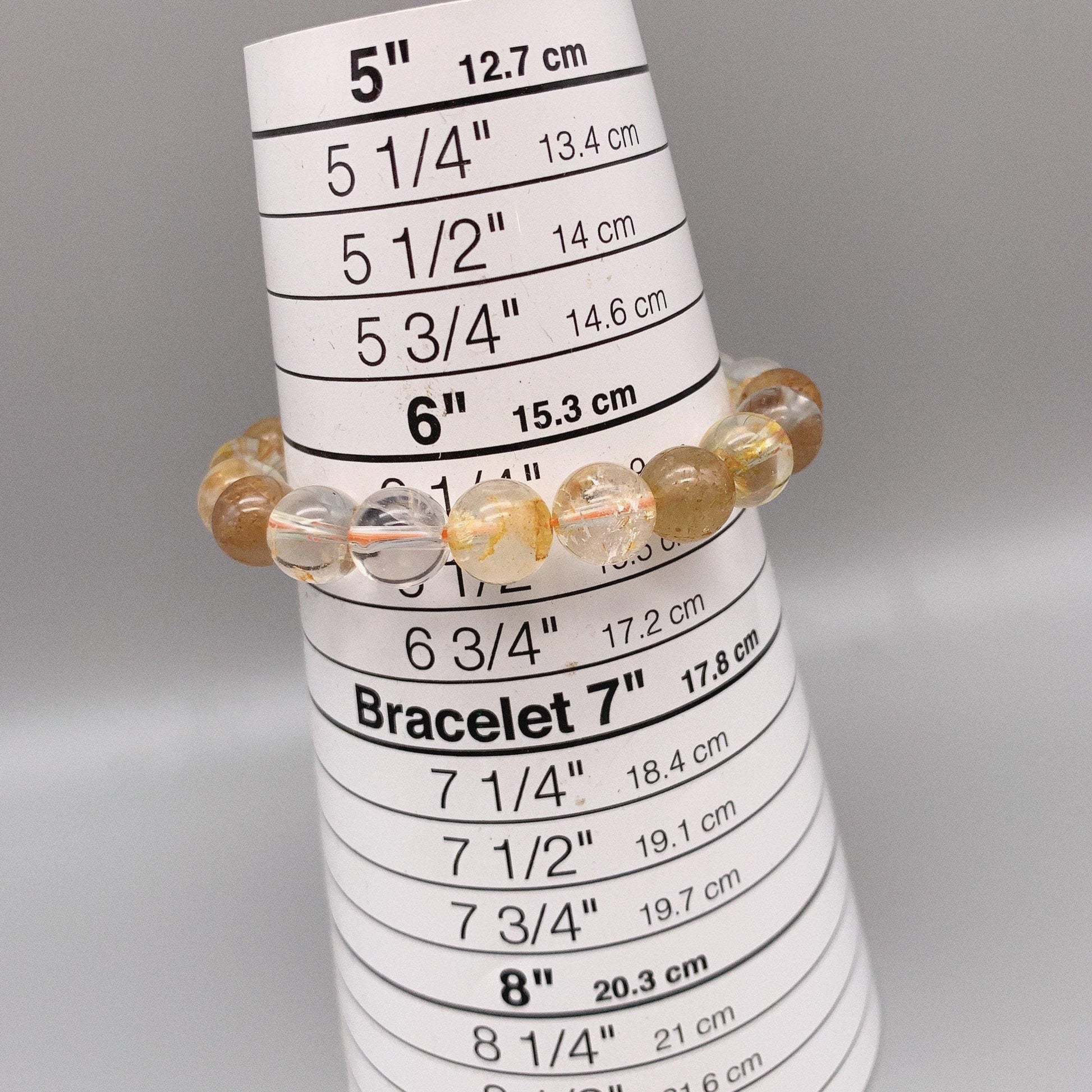 Golden hair Clear Quartz Bracelet Rutilated Clear Citrine bangle crystal healing Jewelry chunky stone jewelry #2102