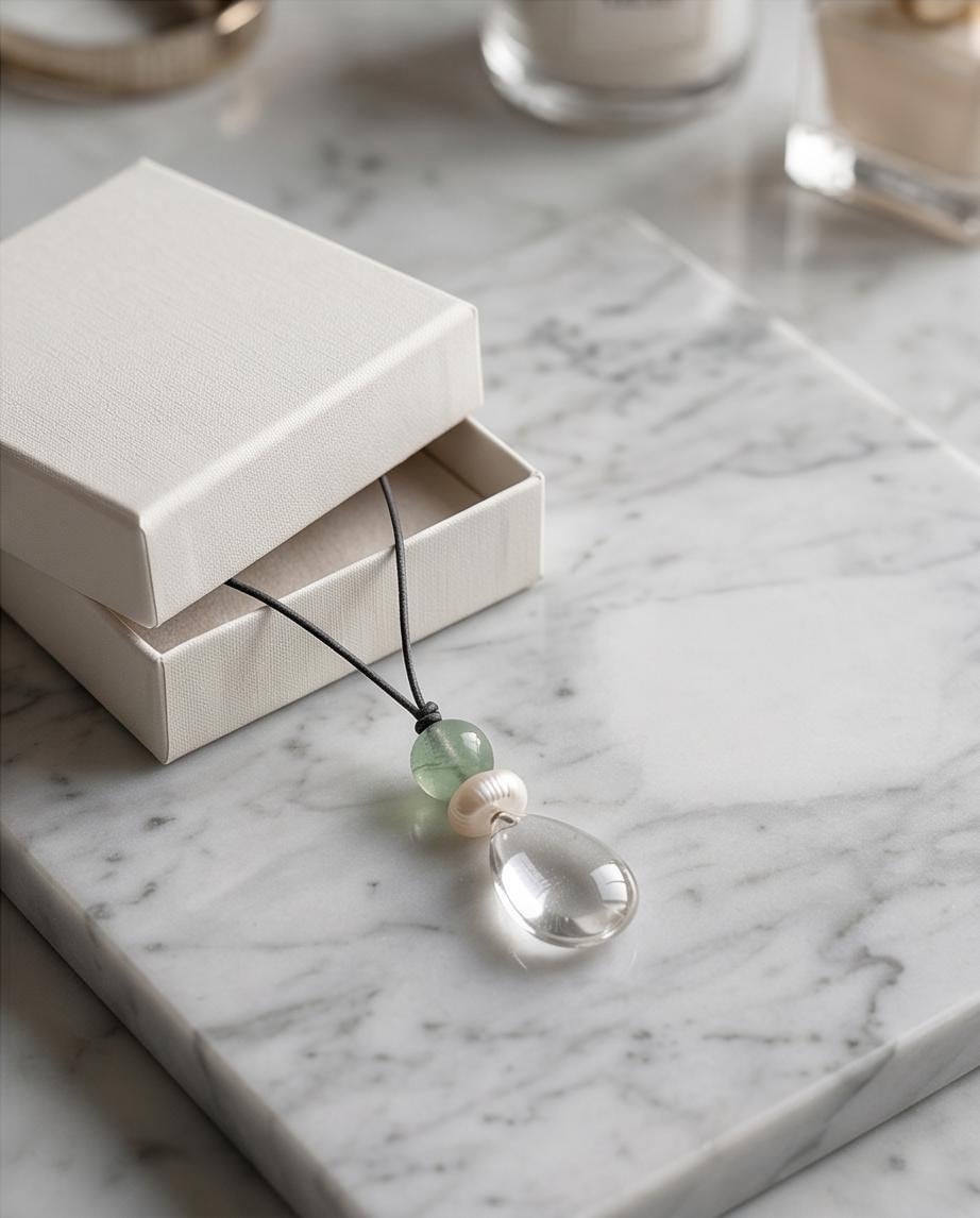 Clear Quartz Necklace, Raw Natural Baroque Pearl Pendant ,Green Fluorite Jewelry ,Boho Spiritual Crystal Healing Chunky Stone Spiritual Gift