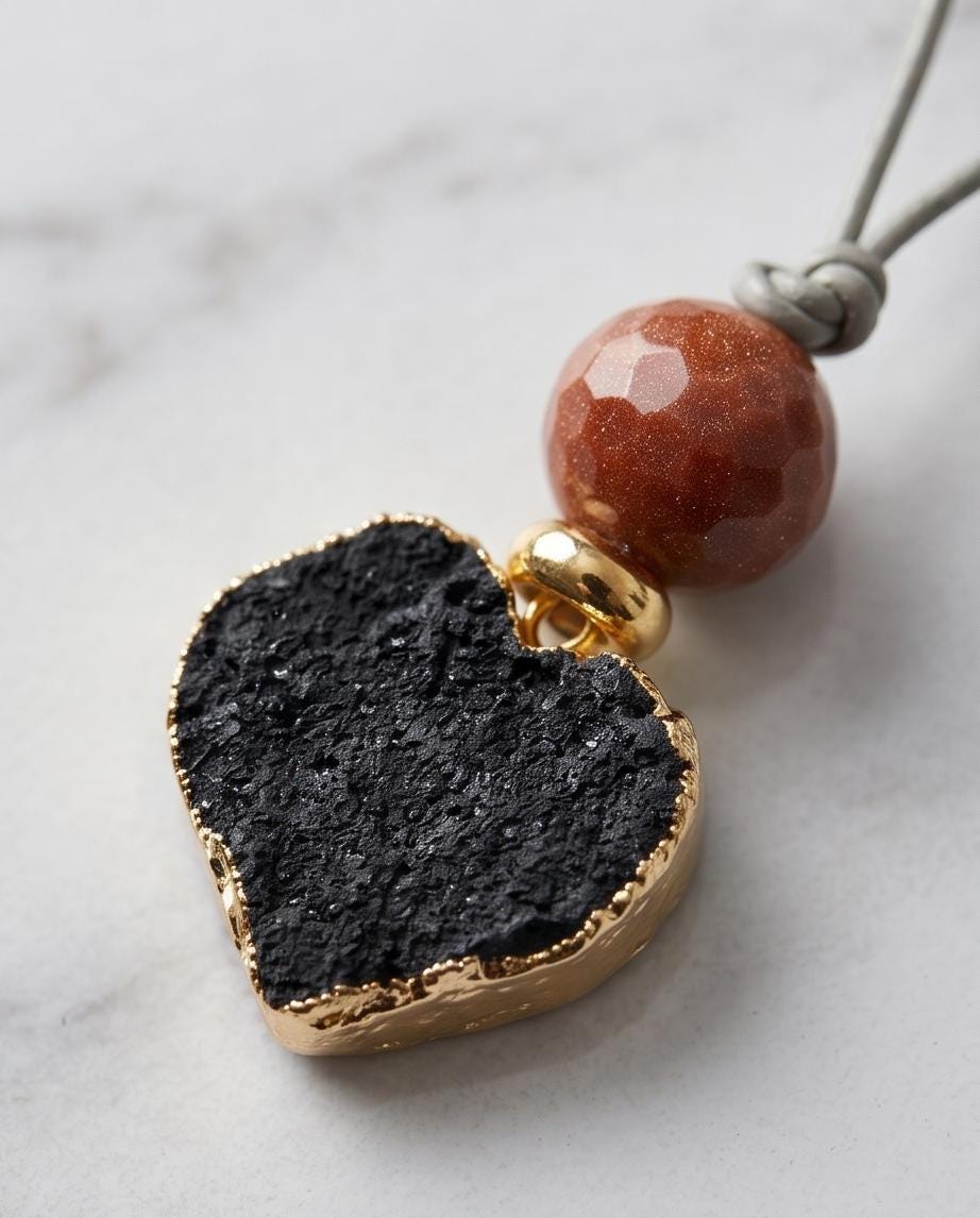 black tourmaline, red jasper