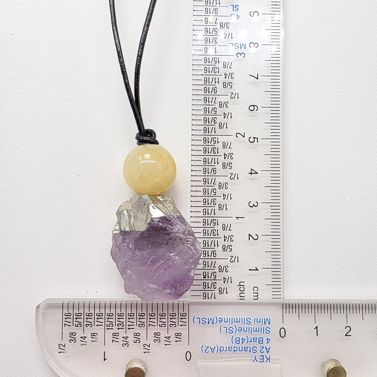 Amethyst Necklace Chunky Natural Raw Amethyst Pendant Leather Cord Yellow Agate February Birthstone Crystal Healing Yoga Jewelry