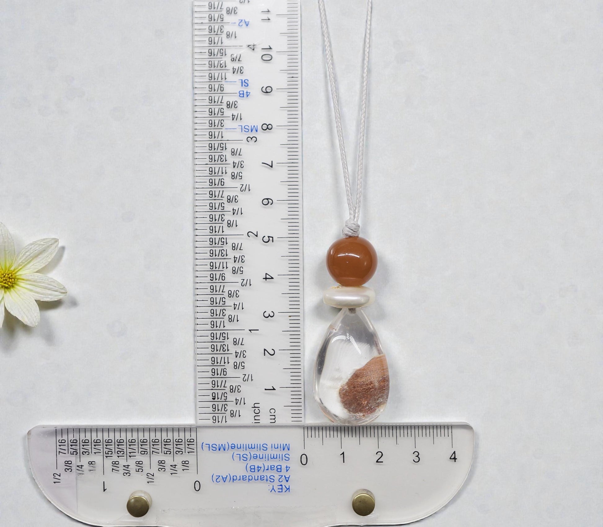 Red Phantom Quartz & Carnelian Necklace, Natural Red Agate Chunky Pendant, Genuine Pearl, Adjustable Leather Cord, Energy Jewelry #2072