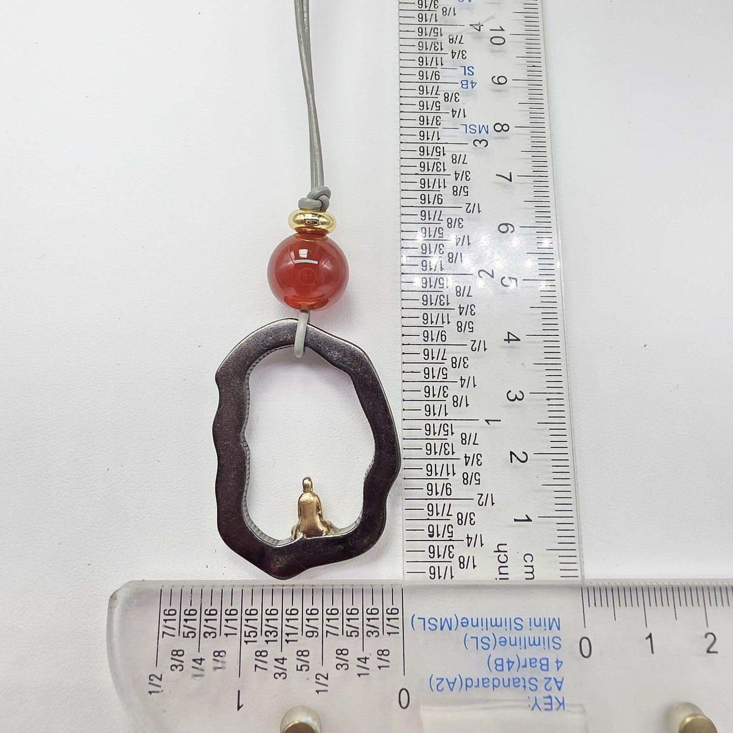 Zen Buddha Pendant Necklace in Titanium Steel, Red Agate Spiritual Amulet, Meditating Monk Leather Cord Protection Jewelry Yoga Chunky Gift