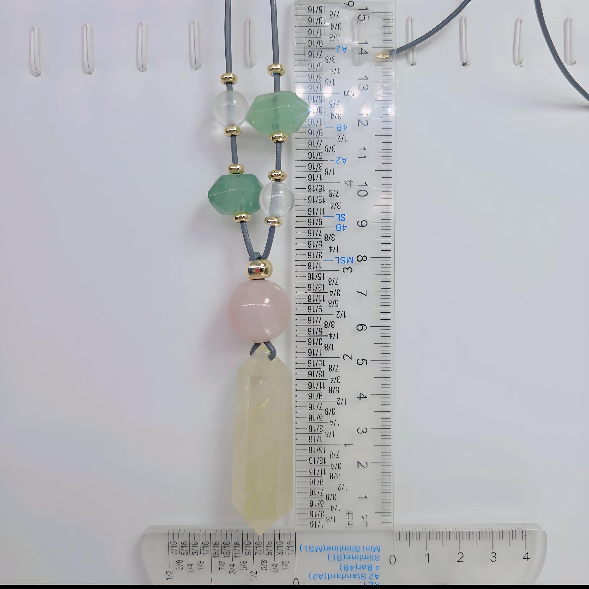 Large Raw Citrine Pendant, Rose Quartz Fluorite and Clear Quartz Chunky Gemstone Necklace, Genuine Leather Adjustable Long Statement Necklac