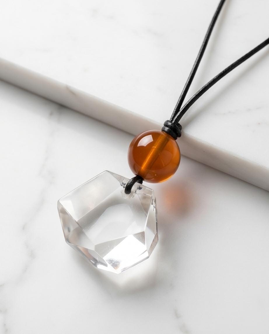 Raw Clear Quartz Necklace Faceted Himalaya Geometric Cut Crystal Point Pendant Red Carnelian Jewelry Men Necklace Chunky Stone Spiritual