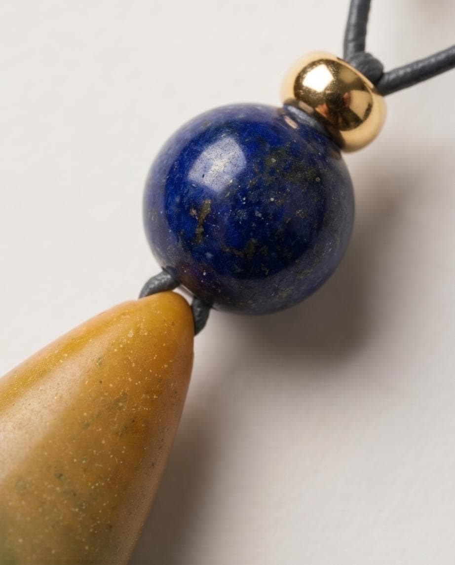 Glow in the Dark Necklace, Lapis Lazuli Pendant, Natural Luminous Stone Jewelry, Unique Night Glow Charm, Celestial Boho Chunky Gemstone