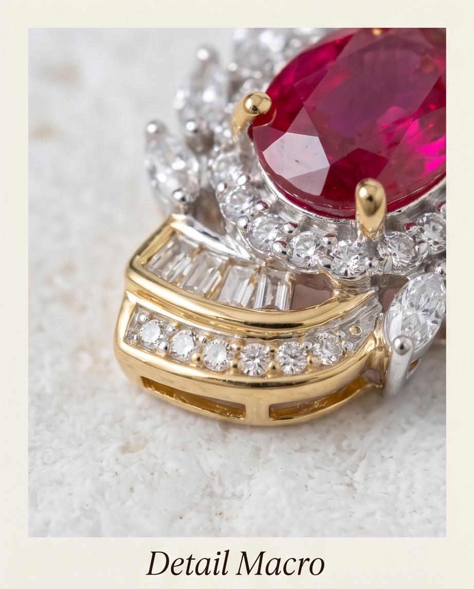 Fuchsia Ruby Necklace - Spiral of Life 1.5 CT Red Gemstone Pendant Spiritual Gemstone Flower Silver Gold Halo Swirl Leaf Jewelry #642