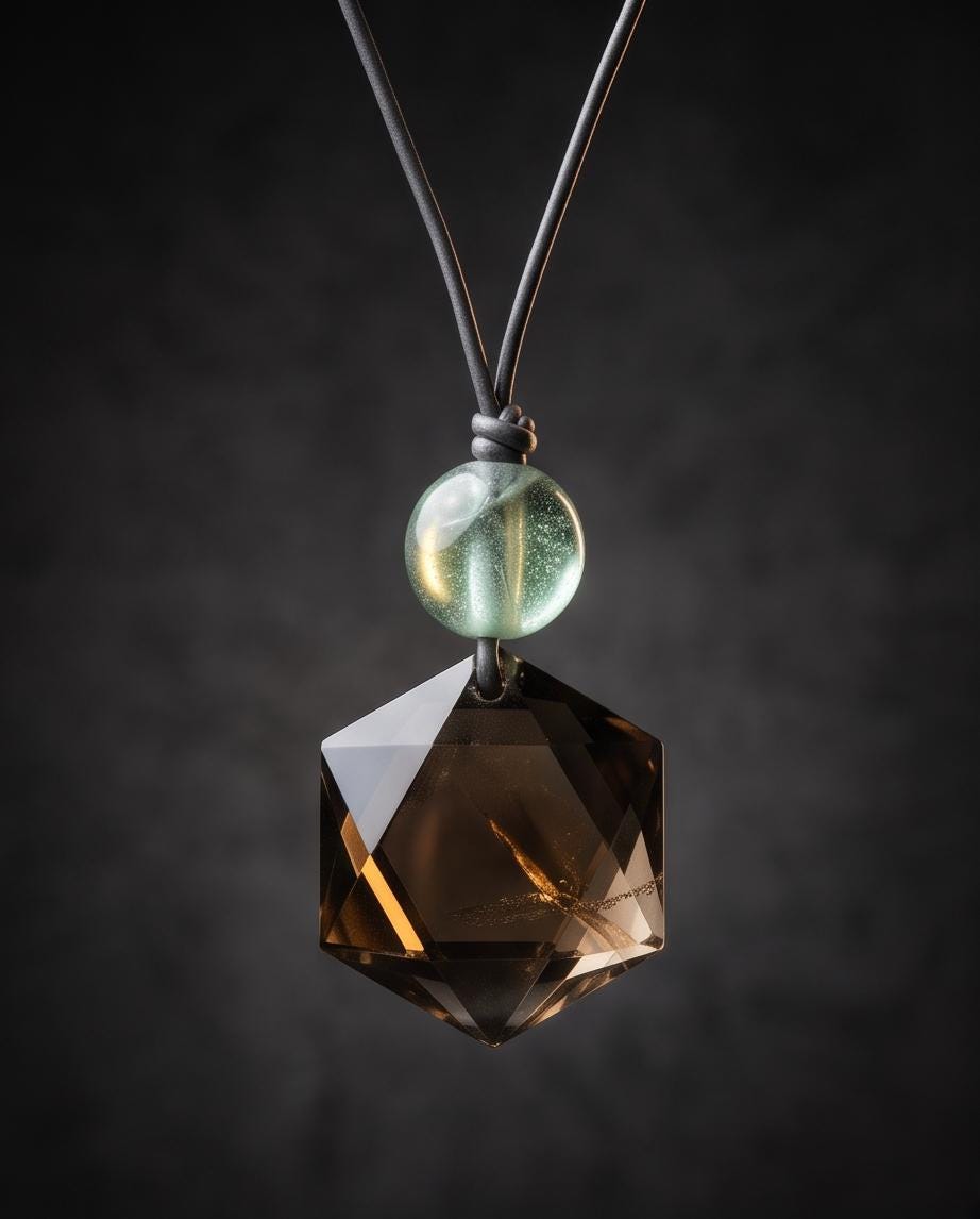 Smoky Quartz Necklace, Star of David Pendant, Green Fluorite, Adjustable Leather Cord, Sacred Geometry Jewelry, Crystal Healing Amulet