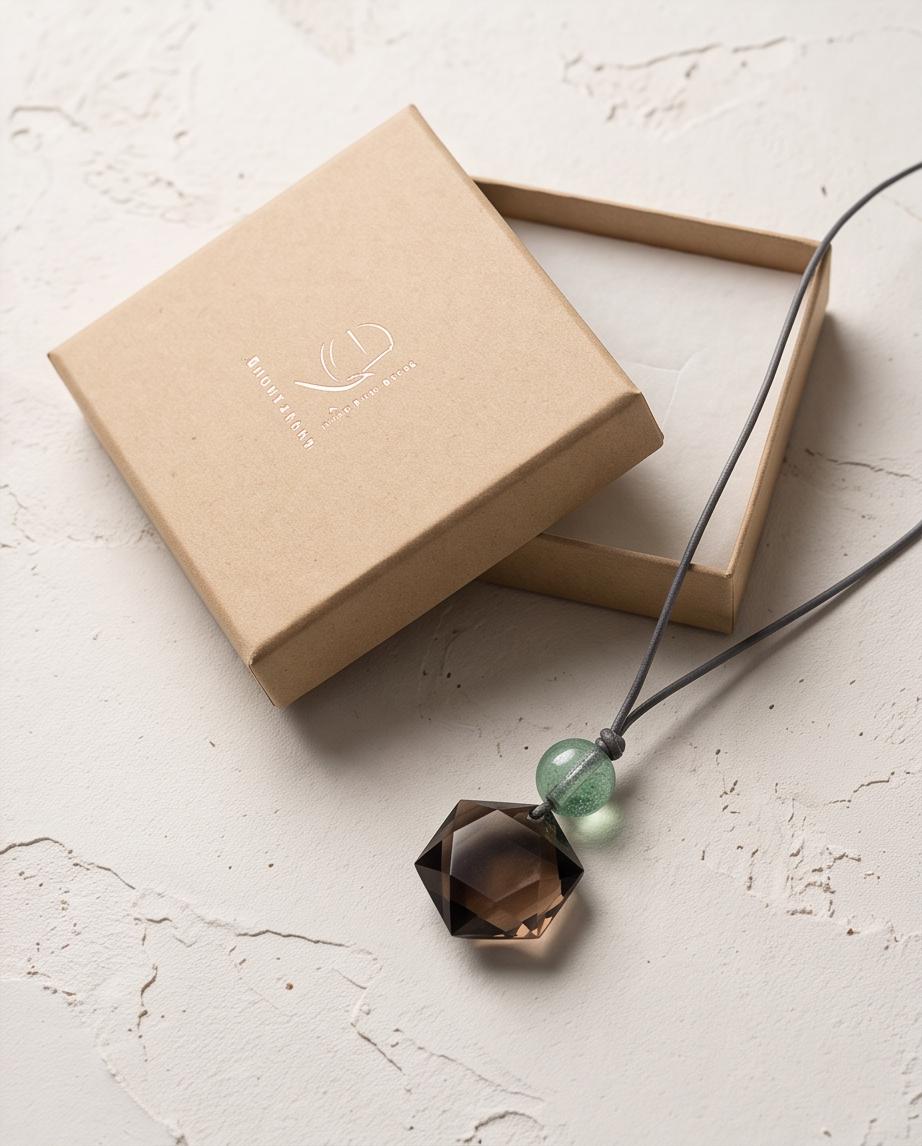 Smoky Quartz Necklace, Star of David Pendant, Green Fluorite, Adjustable Leather Cord, Sacred Geometry Jewelry, Crystal Healing Amulet