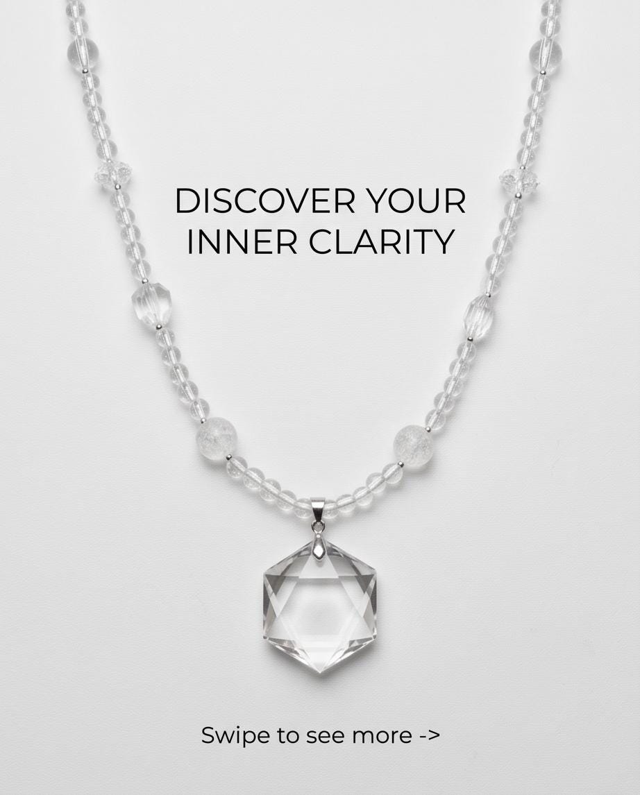 Clear Quartz Necklace, Star of David Pendant, Natural Chunky Crystal Geometry Jewelry, Clear Quartz Choker, Minimalist Gemstone Necklace