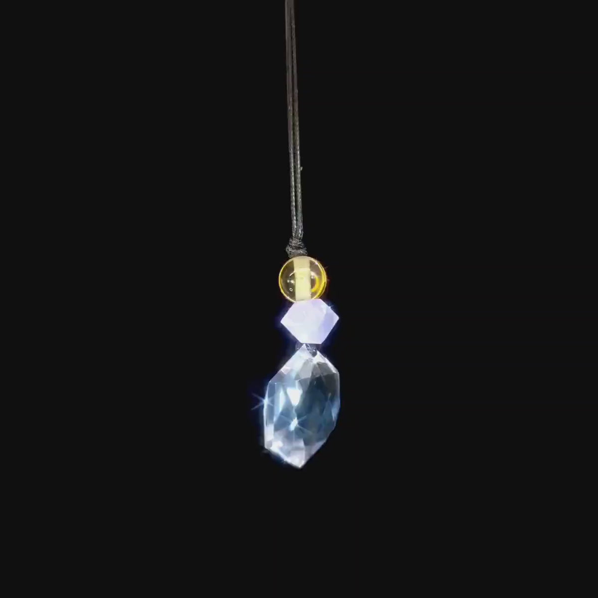 Natural Clear Quartz Hexagram Necklace, Star of David Pendant, Amethyst Citrine Healing Jewelry, Adjustable Cord Chunky Crystal quartz #2093