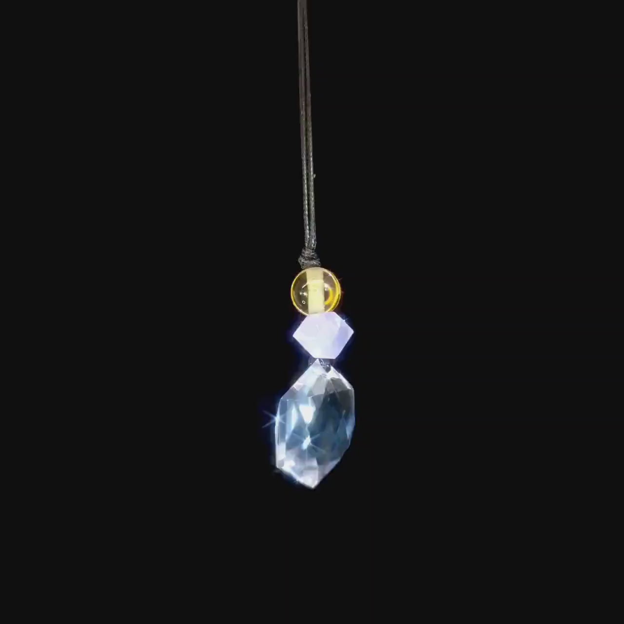 Natural Clear Quartz Hexagram Necklace, Star of David Pendant, Amethyst Citrine Healing Jewelry, Adjustable Cord Chunky Crystal quartz #2093