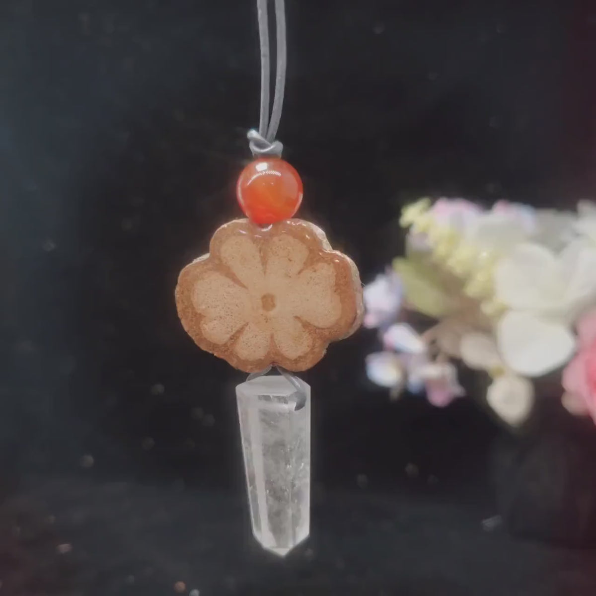 Ayahuasca Vine Necklace, Geometric Clear Quartz Point Pendant, Unisex Sacred Plant Jewelry, Adjustable Leather Spiritual Gift #2582