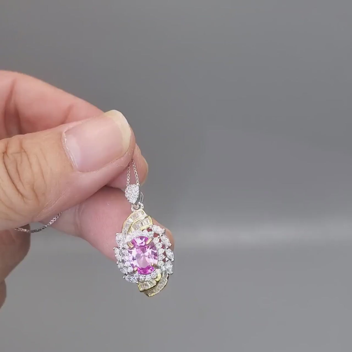 Pink Tourmaline Necklace - Life Spiral 1.8 CT Pink Tourmaline Pendant - Spiritual Gemstone Flower - Double Halo Swirl Infinity Jewelry #734