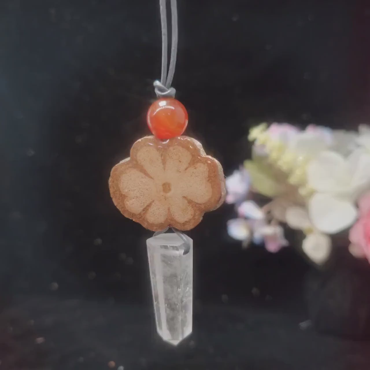Ayahuasca Vine Necklace, Geometric Clear Quartz Point Pendant, Unisex Sacred Plant Jewelry, Adjustable Leather Spiritual Gift #2582