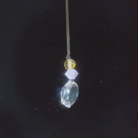 Natural Clear Quartz Hexagram Necklace, Star of David Pendant, Amethyst Citrine Healing Jewelry, Adjustable Cord Chunky Crystal quartz #2093