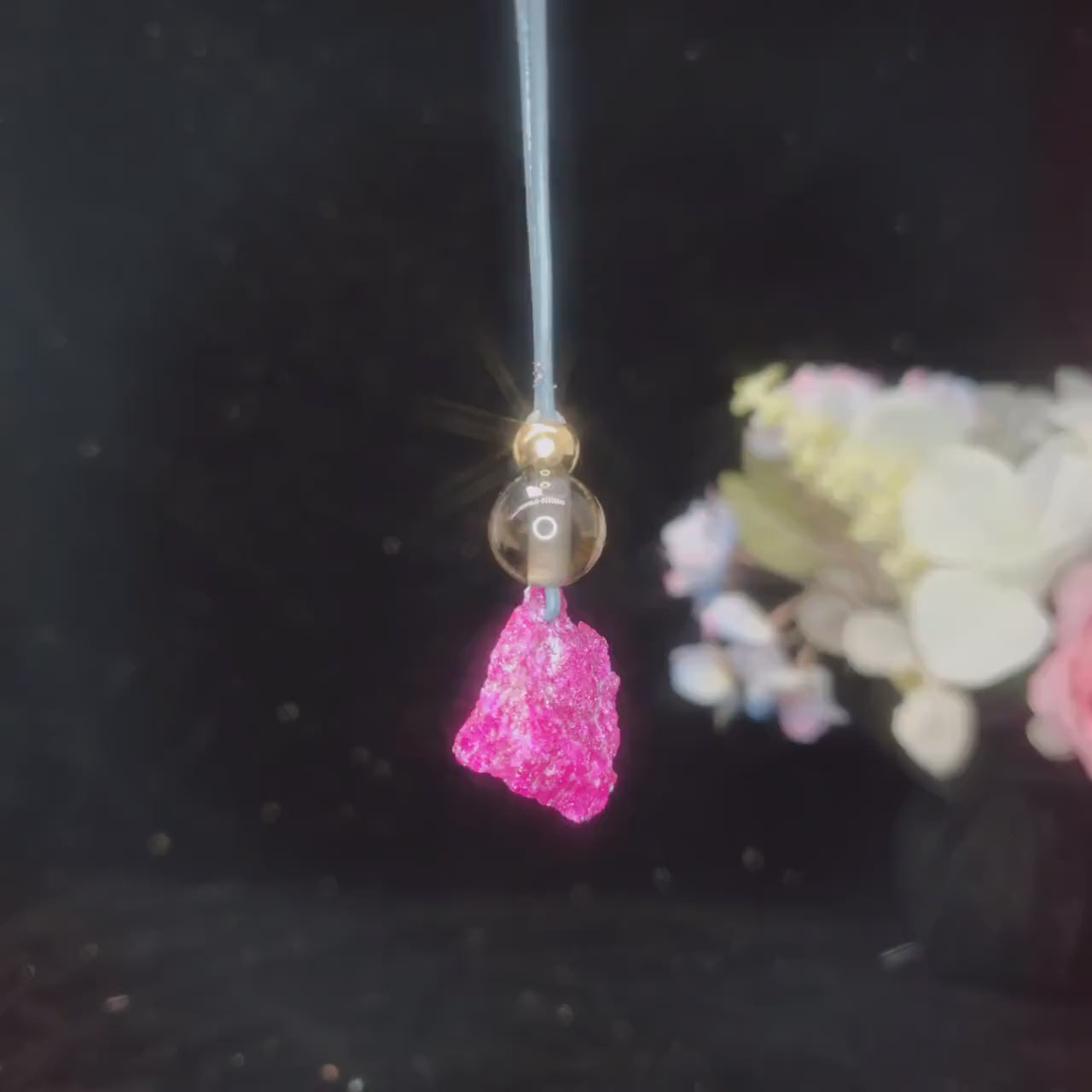 Chunky Raw Ruby Necklace, Geometric Smoky Quartz Pendant, Natural Rough Stone Jewelry, Adjustable Leather Cord Gift for Her #2585