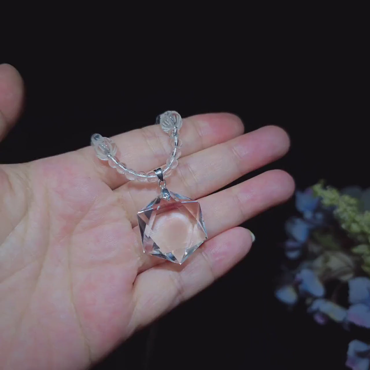 Clear Quartz Necklace, Star of David Pendant, Natural Chunky Crystal  Geometry Jewelry, Clear Quartz Choker, Minimalist Gemstone Necklace