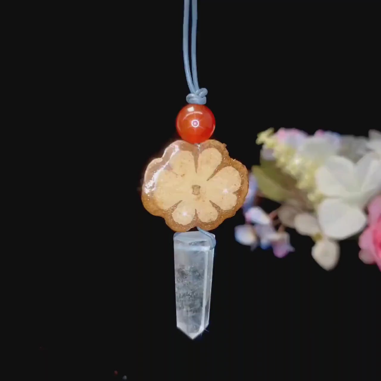 Ayahuasca Necklace, Geometric Clear Quartz Point Pendant, Unisex Sacred Plant Jewelry, Adjustable Leather Spiritual Gift Chunky Stone Gift