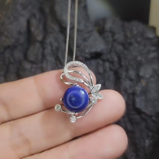 Lapis Lazuli Necklace - Butterfly Jewelry - Natural Genuine Blue Lapis Lazuli - Full 925 Sterilng Silver Butterfly Pendant 1019