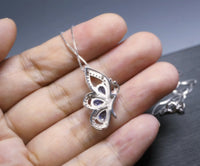 Sterling Silver Gorgeous Tanzanite Butterfly Necklace Man created Energic Tanzanite Pendant