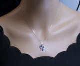 Sterling Silver Gorgeous Tanzanite Butterfly Necklace Man created Energic Tanzanite Pendant