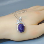 Natural Charoite Necklace - Sterling Silver Necklace Genuine Purple Real Charoite Pendant High Energy Third Eye Chakra Healing